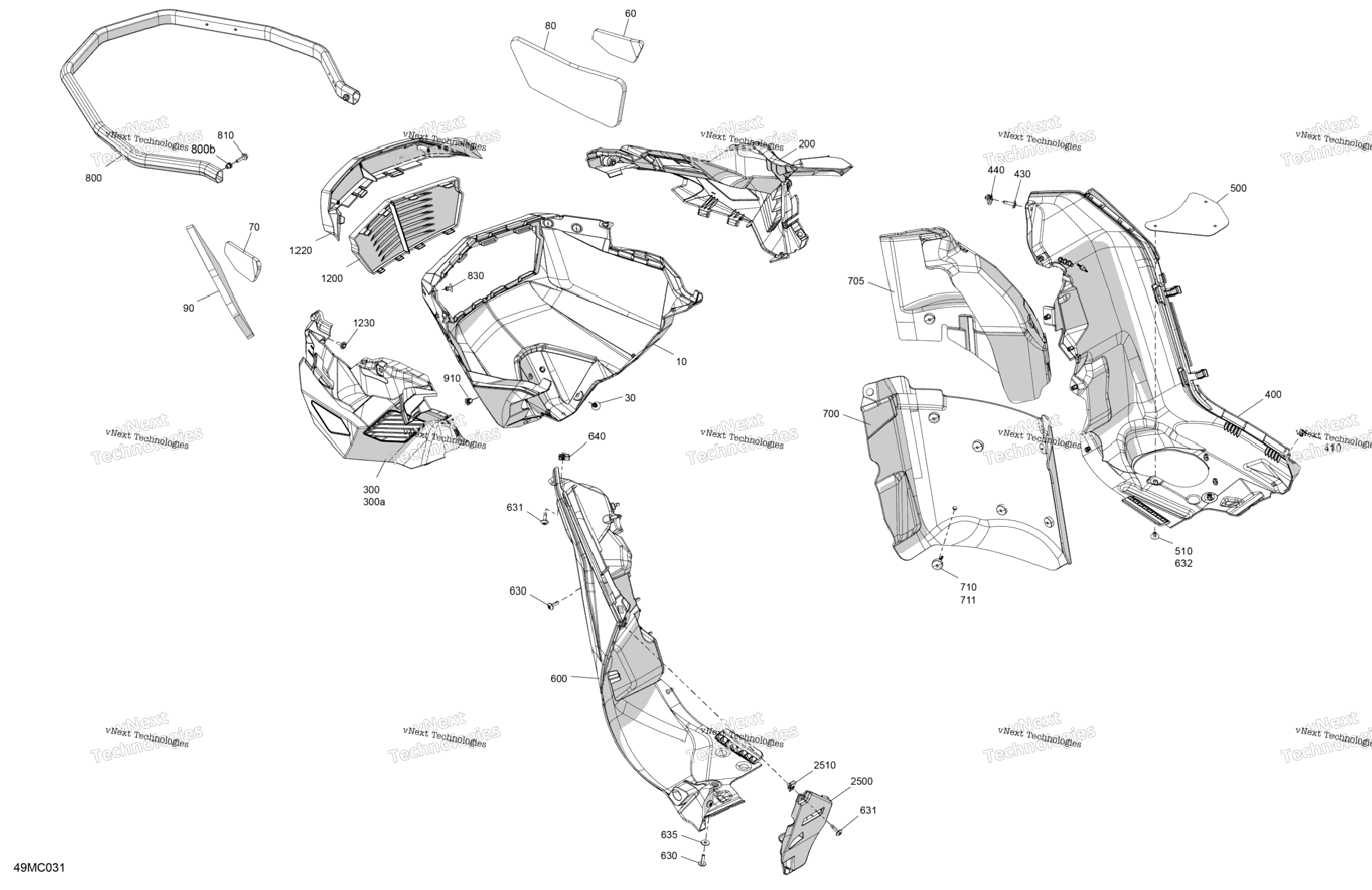 Body - Bottom Pan для Ski-Doo FREERIDE 154 - 850 E-TEC Turbo R