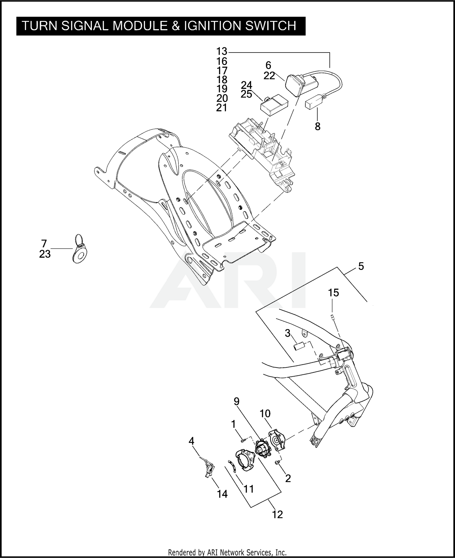 TURN SIGNAL MODULE & IGNITION SWITCH для Harley Davidson VRSCDX 1HHH VRSCDX  NIGHT ROD SPECIAL 2010 г. запчасти купить, цена - OEM.Partsimport