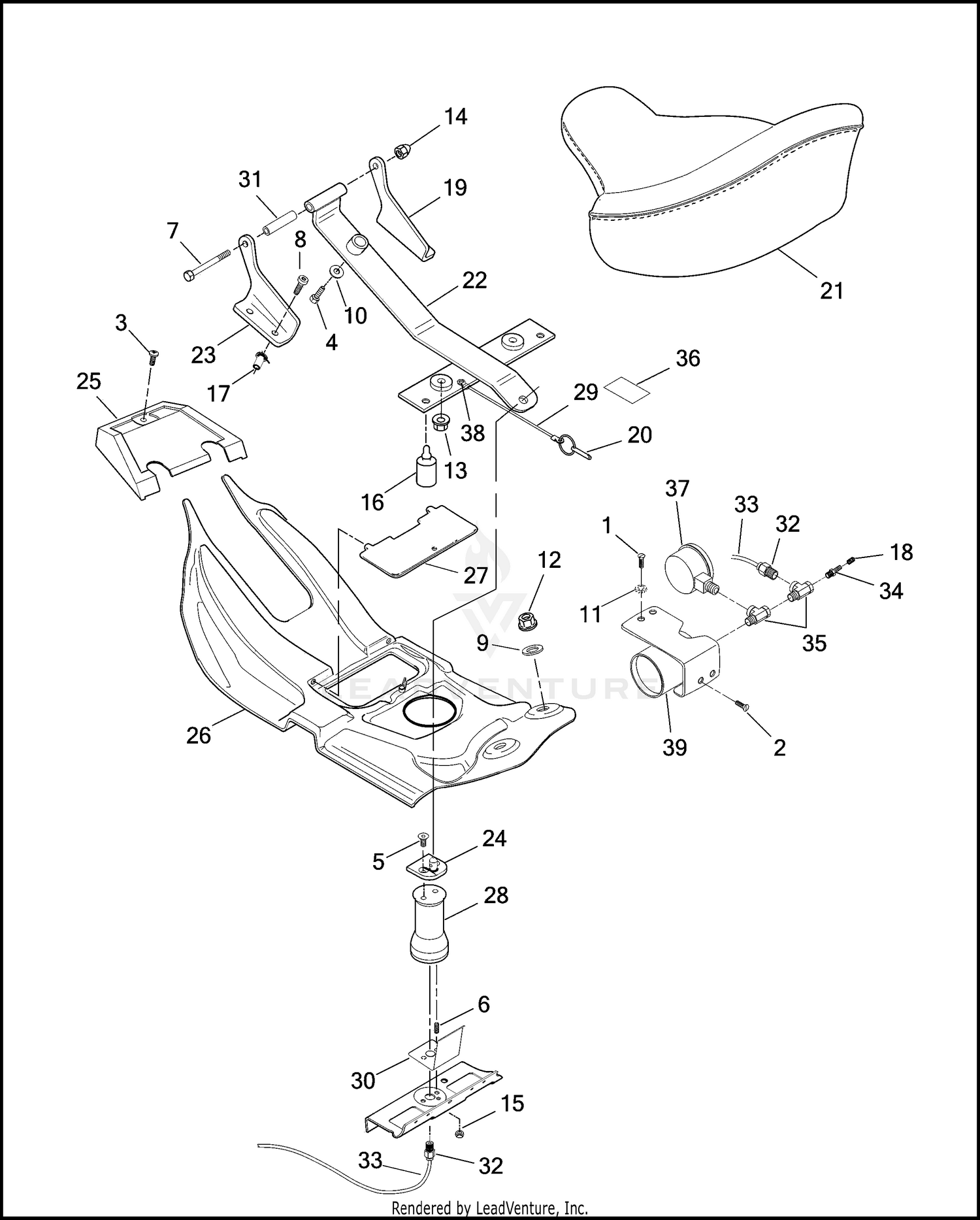 SEAT - AIR CUSHION для Harley Davidson FLHPEI 1FTW ROAD KING POLICE ESCORT  2001 г. запчасти купить, цена - OEM.Partsimport