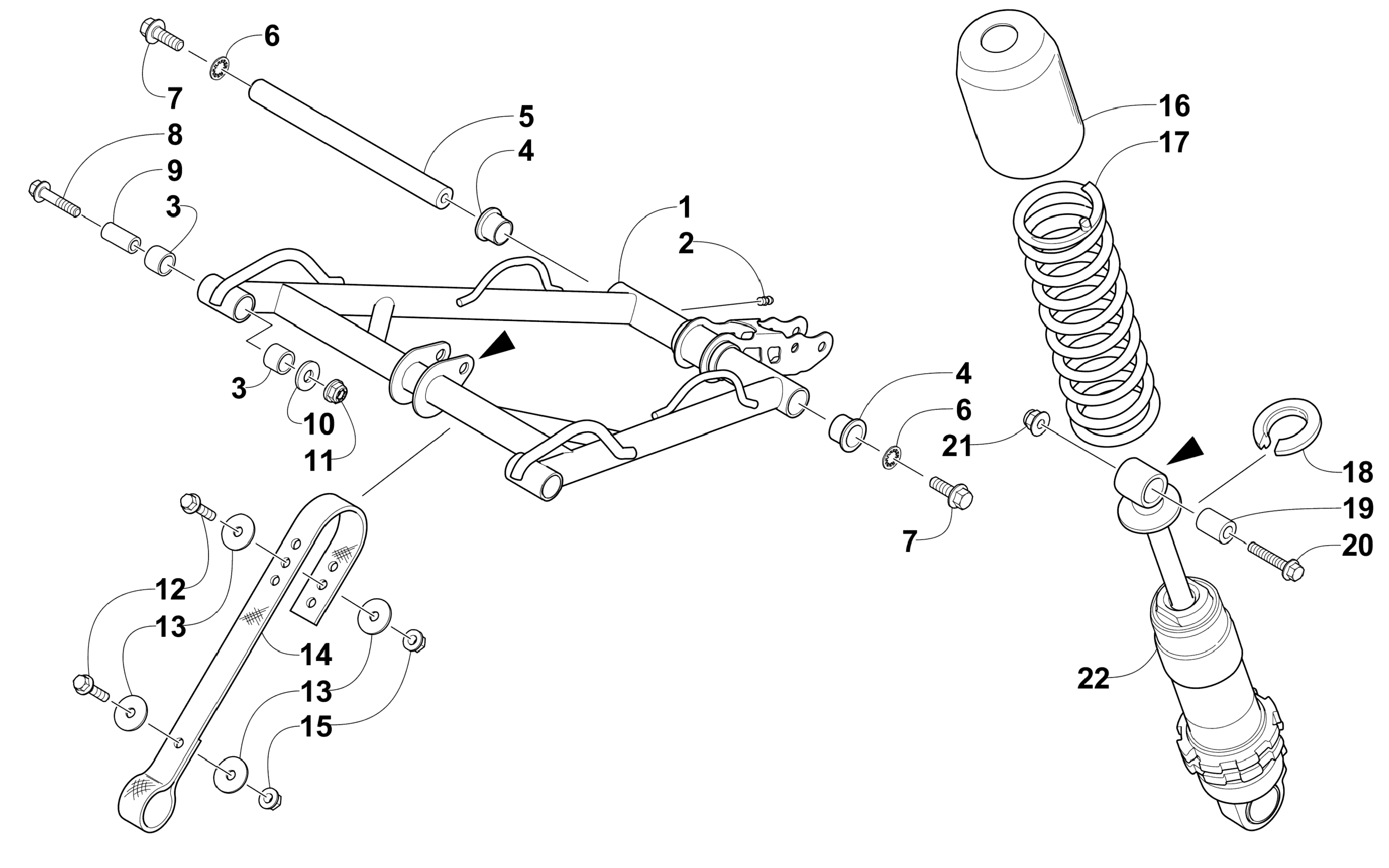 REAR SUSPENSION FRONT ARM ASSEMBLY для Arctic Cat M 9000 SNO PRO LTD 162  ORANGE (S2015M9NLEUSO) 2015 г.