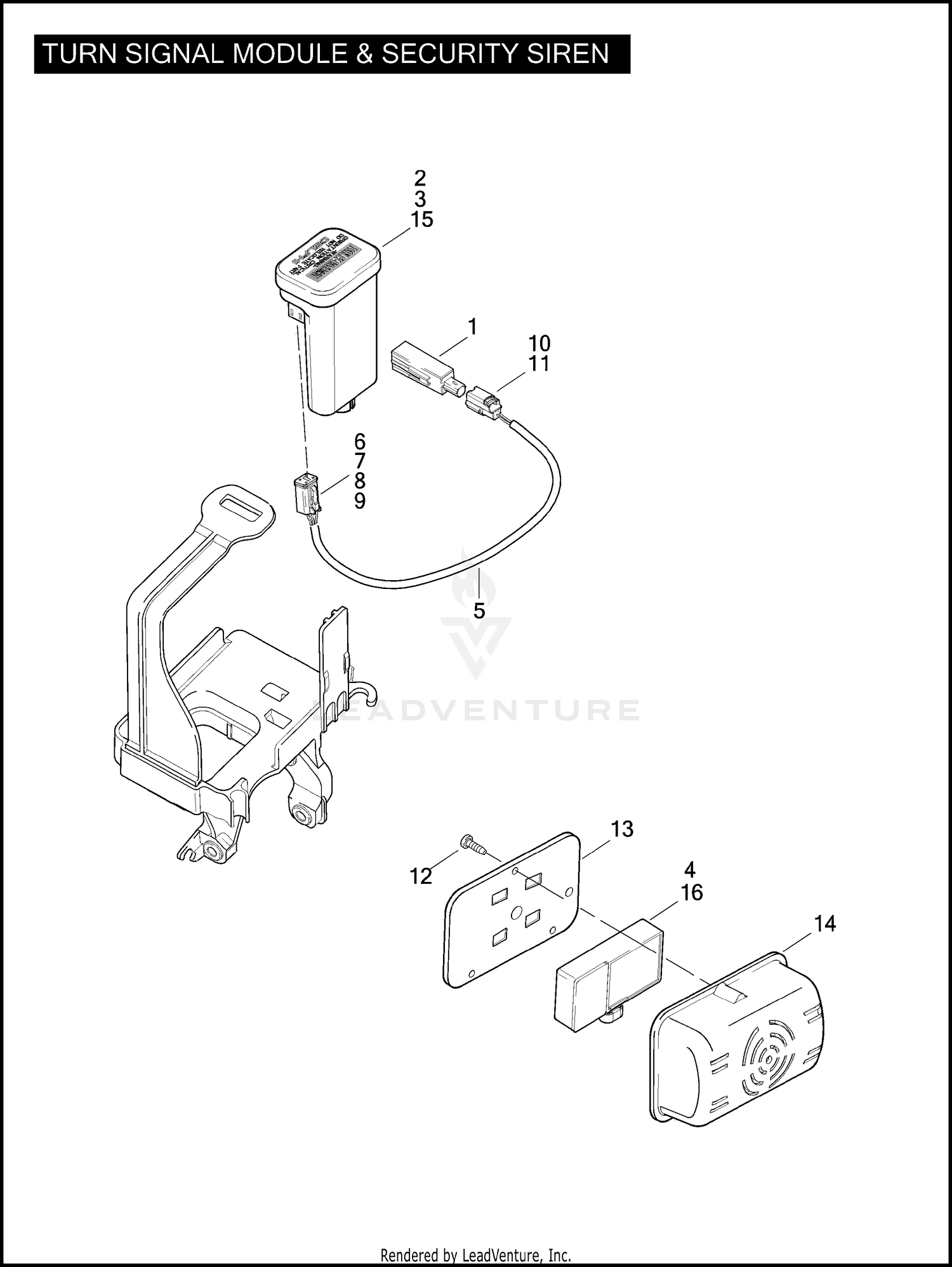 TURN SIGNAL MODULE & SECURITY SIREN для Harley Davidson XL1200C 1CT3  SPORTSTER 1200 CUSTOM 2009 г. запчасти купить, цена - OEM.Partsimport