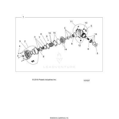 DRIVE TRAIN, FRONT GEARCASE INTERNALS - A25SLE95CF/FF/EF (101537)