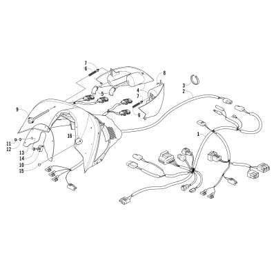 HEADLIGHT, INSTRUMENTS, AND WIRING ASSEMBLIES