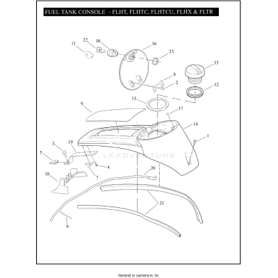 FUEL TANK CONSOLE - FLHT, FLHTC, FLHTCU, FLHX & FLTR