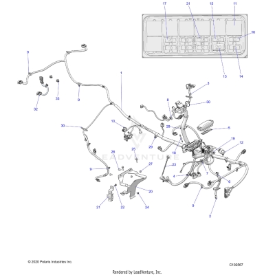 ELECTRICAL, MAIN WIRE HARNESS - A25SHD57A9 (C102567)