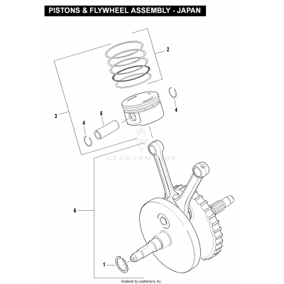 PISTONS & FLYWHEEL ASSEMBLY - JAPAN