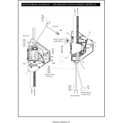 MAIN WIRING HARNESS - ABS BRAKES (NON-FAIRING MODELS) (4 OF 5)