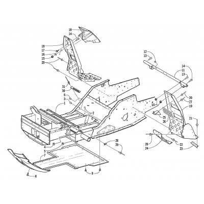 FRONT FRAME AND FOOTREST ASSEMBLY