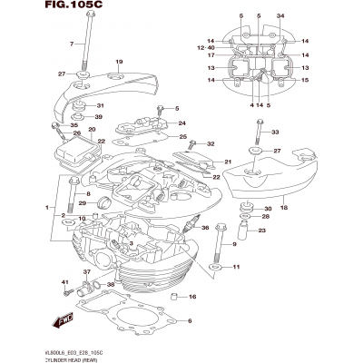 CYLINDER HEAD (REAR) (VL800L6 E33)