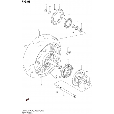 REAR WHEEL (GSX1300RAL4 E33)