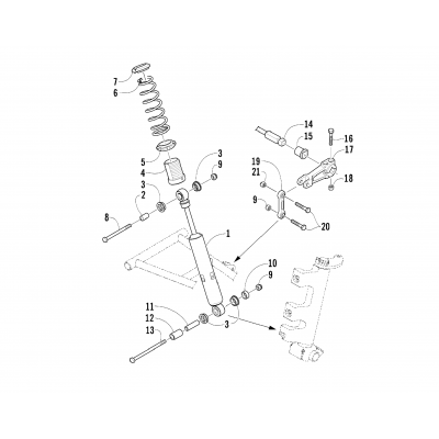 SHOCK ABSORBER AND SWAY BAR ASSEMBLY