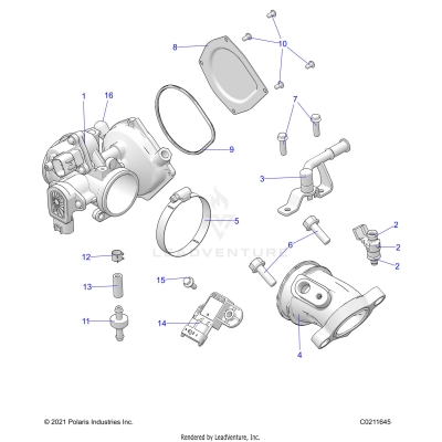 ENGINE, THROTTLE BODY and FUEL RAIL - A25SEG50B1/B3 (C0211645)