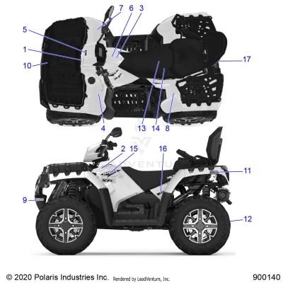 BODY, DECALS - A20SYE95AD/CAD (900140-01)
