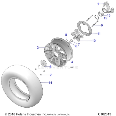 WHEELS, FRONT and HUB - A20SXZ85AF/AP/CAF/CAP (C102013)