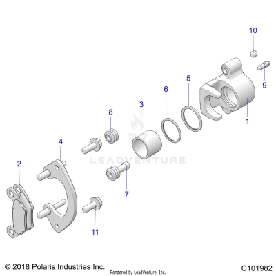 BRAKES, REAR CALIPER - A25SVE95PG (C101982)