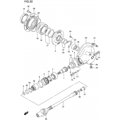 PROPELLER SHAFT - FINAL DRIVE GEAR