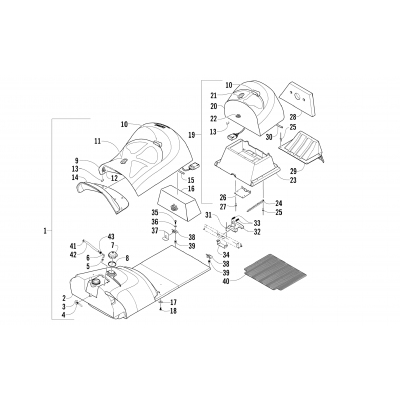 GAS TANK AND SEAT ASSEMBLY