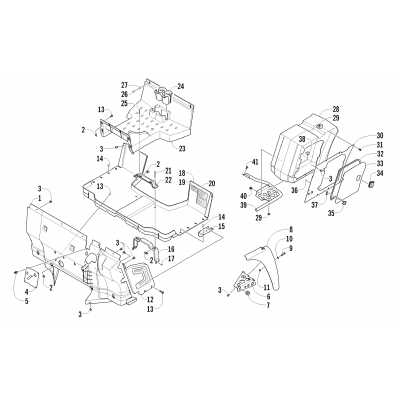 CONSOLE, FLOOR PANEL & STORAGE BOX ASSEMBLY