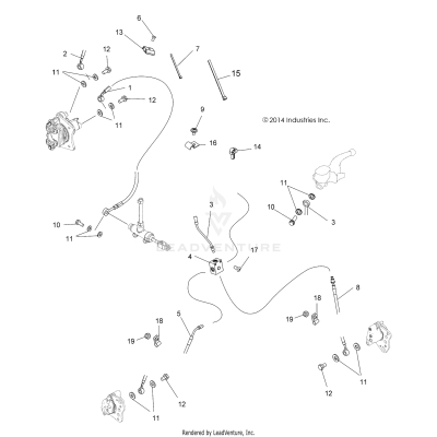 BRAKES, BRAKE LINES - A19SHD57B9/E57BJ/E57BW (49ATVBRAKELINE15570SP)
