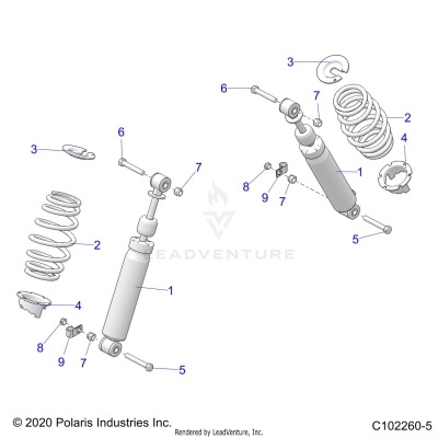 SUSPENSION, FRONT SHOCK - A23SJS57CX/EX (C102260-5)