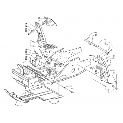 FRONT FRAME AND FOOTREST ASSEMBLY