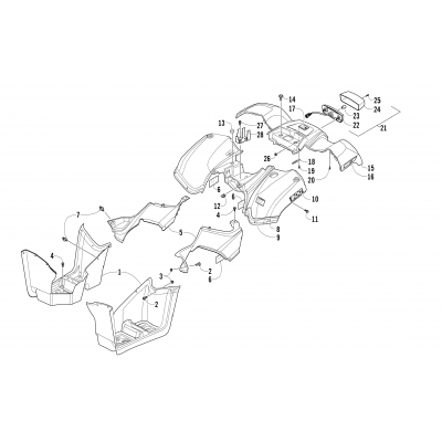 REAR BODY AND TAILLIGHT ASSEMBLY