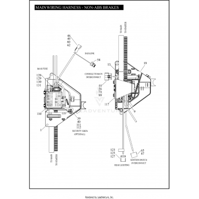 MAIN WIRING HARNESS - NON-ABS BRAKES - FLHP & FLHPE (4 OF 5)