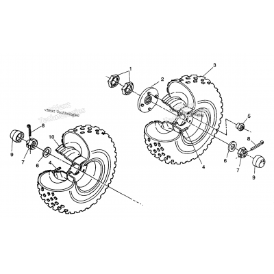 Middle Wheel Assembly 6X6 350L