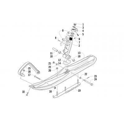 SKI AND SPINDLE ASSEMBLY