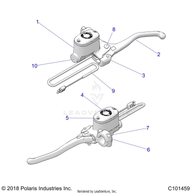 BRAKES, FRONT BRAKE LEVER and MASTER CYLINDER - A25SLZ95AF (C101459)