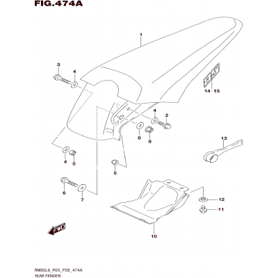 REAR FENDER (RM85L6 P03)