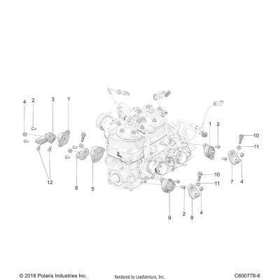 ENGINE, MOUNTING & LONG BLOCK - S20EKL8RS ALL OPTIONS (C600778-6)