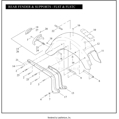 REAR FENDER & SUPPORTS - FLST & FLSTC