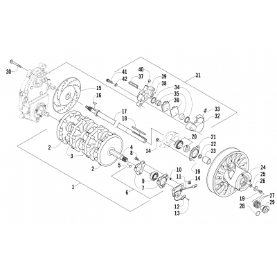 DRIVE TRAIN SHAFT AND BRAKE ASSEMBLIES