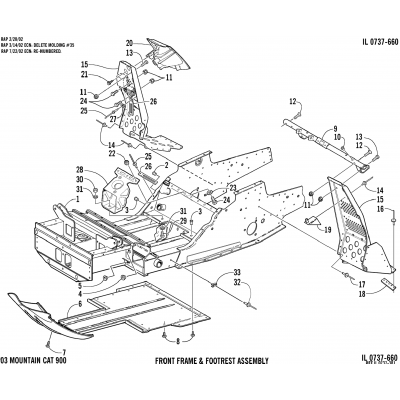 FRONT FRAME AND FOOTREST ASSEMBLY