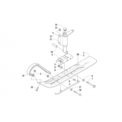 SKI AND SPINDLE ASSEMBLY