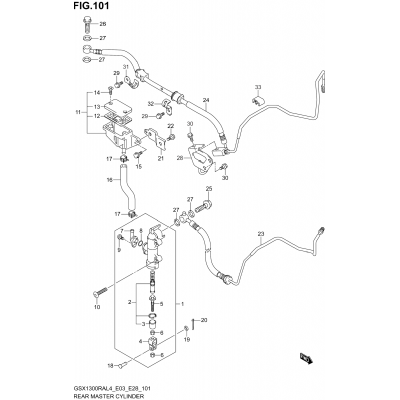 REAR MASTER CYLINDER (GSX1300RAL4 E28)