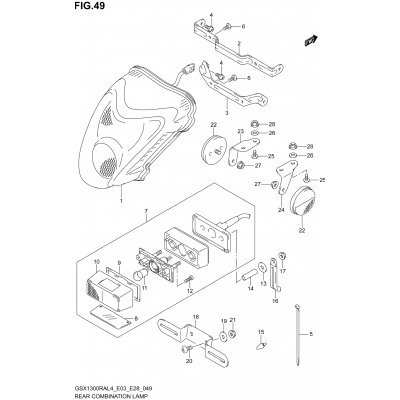 REAR COMBINATION LAMP (GSX1300RAL4 E33)