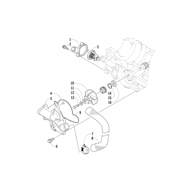 WATER PUMP AND THERMOSTAT