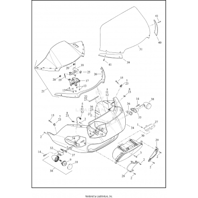 WINDSHIELD, FAIRING AND HEADLAMP