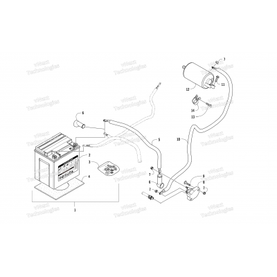 BATTERY AND STARTER MOTOR ASSEMBLY