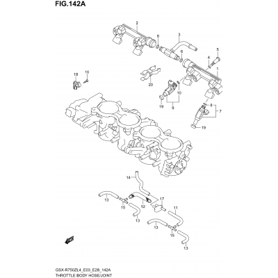 THROTTLE BODY HOSE/JOINT (GSX-R750ZL4 E03)