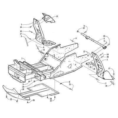 FRONT FRAME AND FOOTREST ASSEMBLY