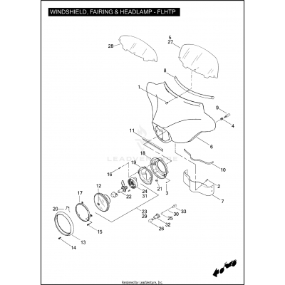 WINDSHIELD, FAIRING & HEADLAMP - FLHTP