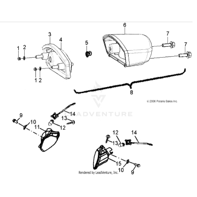 ELECTRICAL, HEADLIGHT and TAILLIGHT - A25YKA11N1/N5 (49ATVHEADLIGHT07OTLW90)