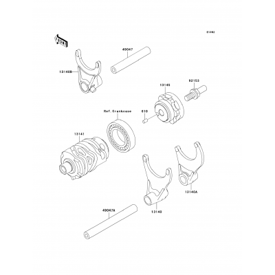 Gear Change Drum/Shift Fork(s)