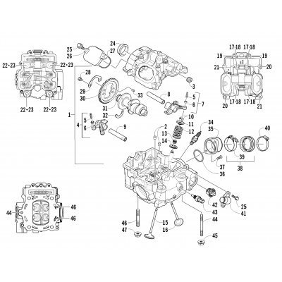 CYLINDER HEAD AND CAMSHAFT/VALVE ASSEMBLY