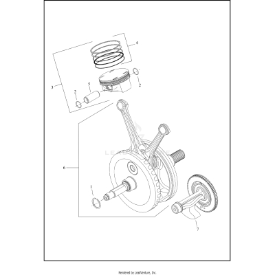 PISTONS AND FLYWHEEL ASSEMBLY - MILWAUKEE-EIGHT® 117 ENGINE
