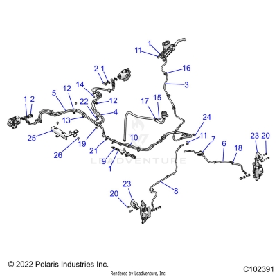 BRAKES, BRAKE LINES - A25SLE95KN/KF (C102391)