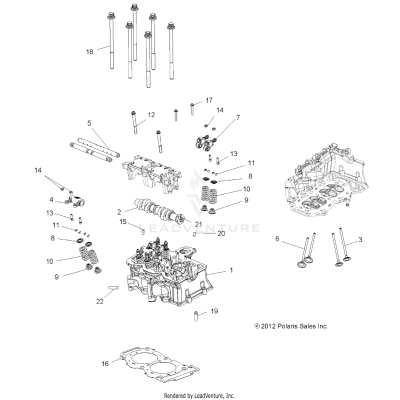 ENGINE, CYLINDER HEAD, CAM and VALVES - A19SVE95FR [49ATVCYLINDER13SPXP850]